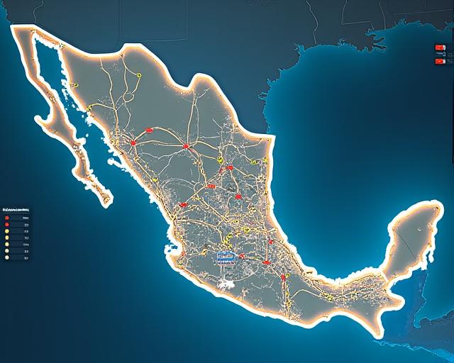 Captura de pantalla de la plataforma Capuero mostrando un mapa de México con rutas, peajes e incidentes señalados.